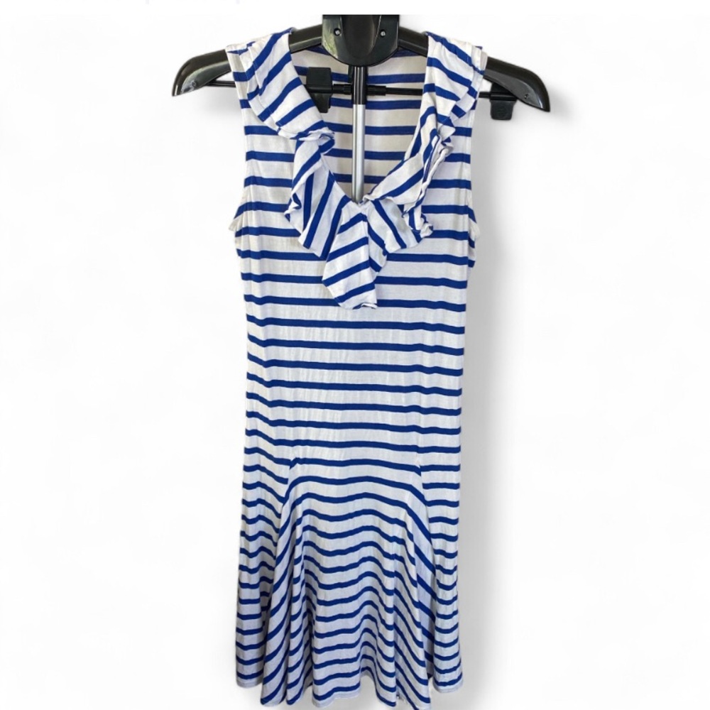 Lauren Ralph White and Blue Striped Cotton dress